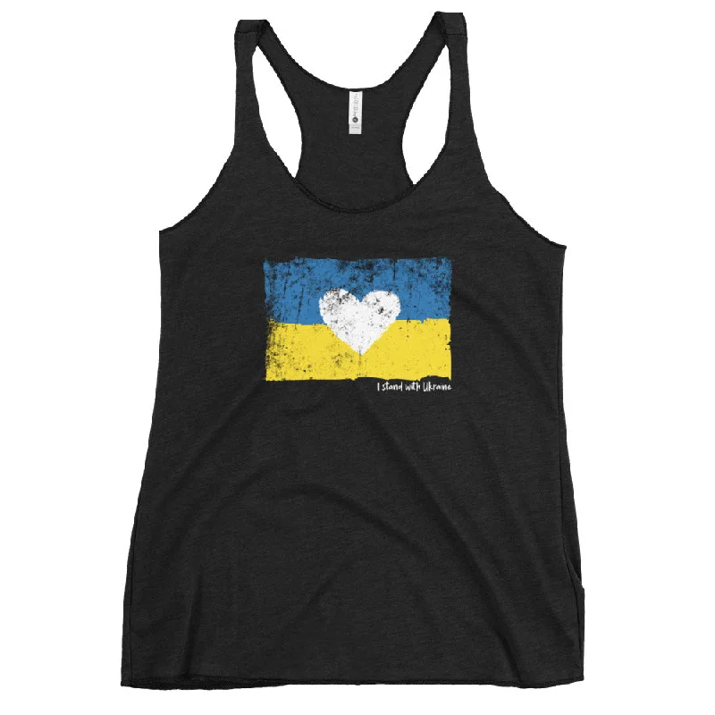 I Stand With Ukraine Women's Racerback Tank black tank top