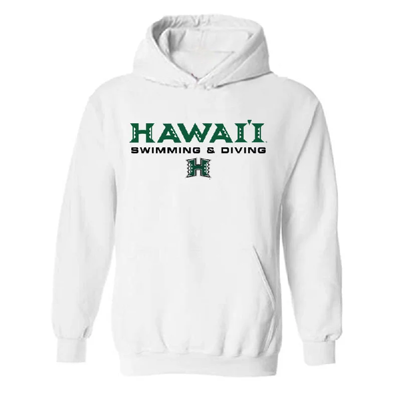 Hawaii - NCAA Women's Swimming & Diving : Camille Radosavljevic - Hooded Sweatshirt Hoodie with Hidden Zipper Minimalist Clean