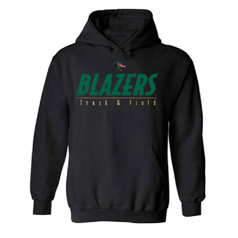 UAB - NCAA Women's Track & Field : Annika Huff - Hooded Sweatshirt Hoodie with Hem Embroidery Detailed Premium