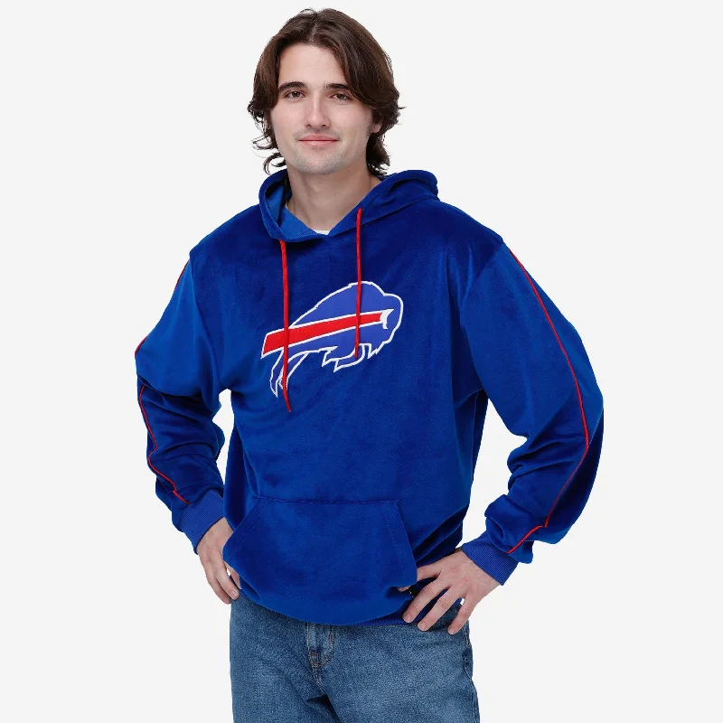 Buffalo Bills Velour Hooded Sweatshirt Hoodie with Hood Adjustable Protection