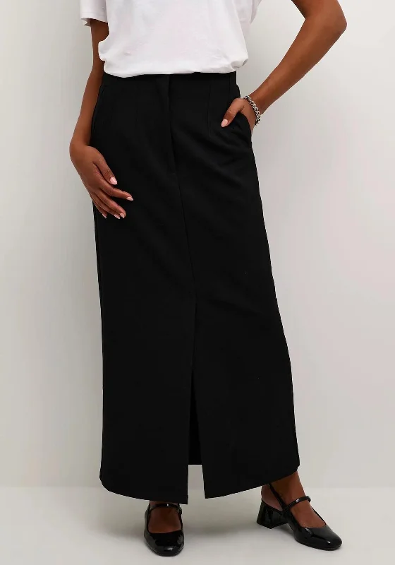 Kaffe Maxi Skirt, Black wool skirt thick