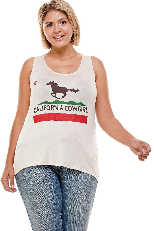 FLAG CALIFORNIA COWGIRL TANK TOP loose fit tank