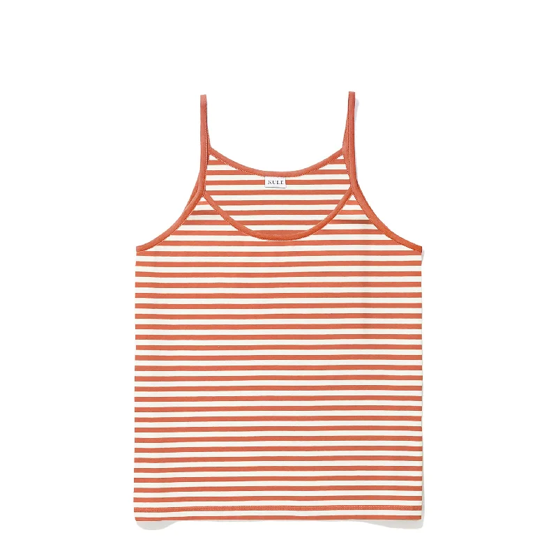 The New Spaghetti Tank - Bronze/White pastel tank top