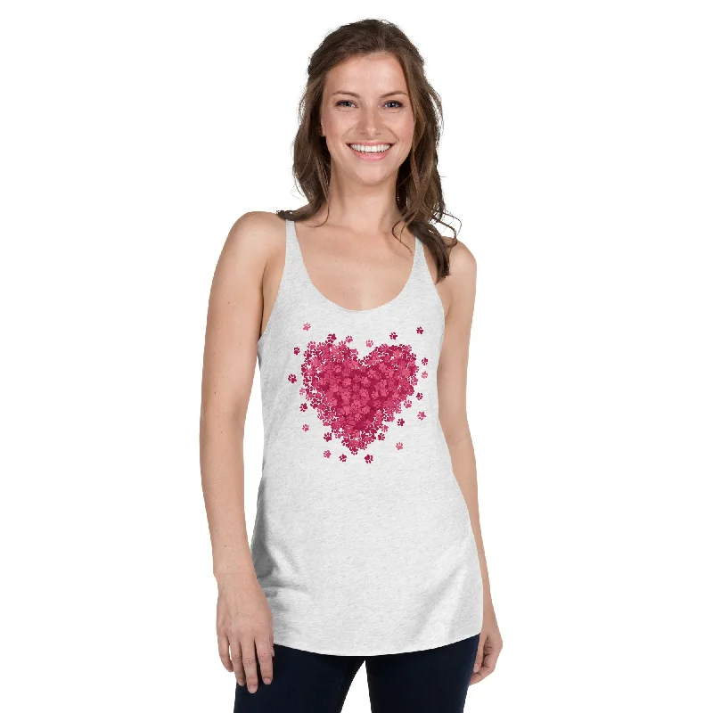 Bursting with Paw Love Tank Top teal tank top