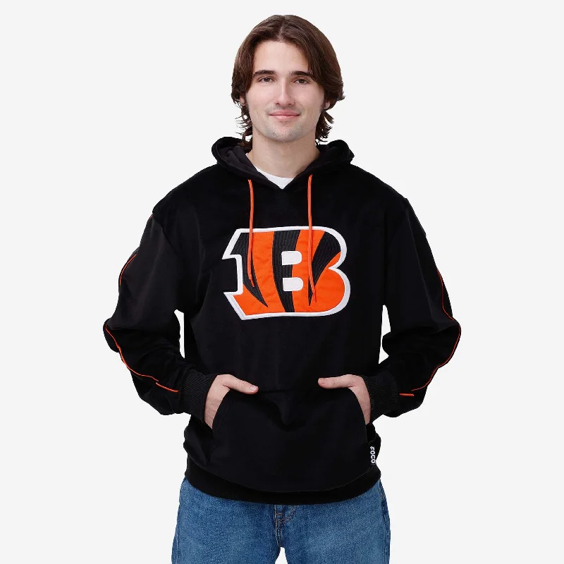 Cincinnati Bengals Velour Hooded Sweatshirt Hoodie with Neon Bright Vibrant