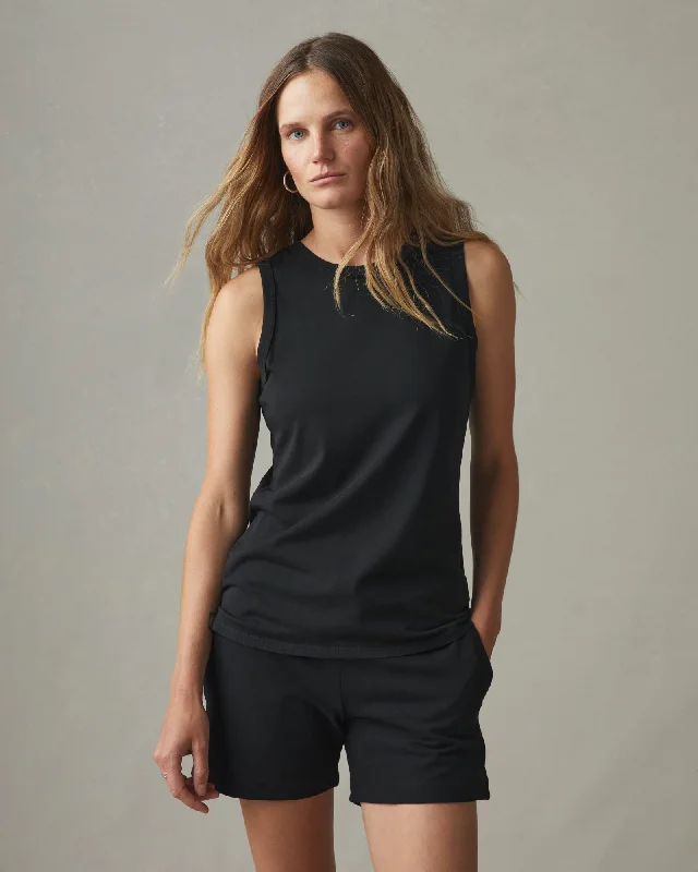 Classic Cotton Muscle Tank - Black strapless tank top