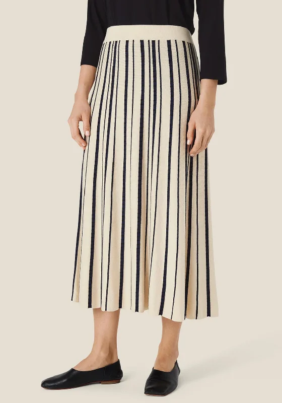 Masai Savanna Striped Skirt, Cream Multi leather skirt refined