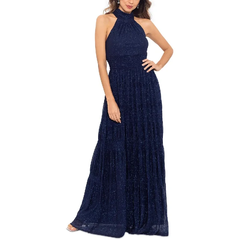 Womens Glitter Halter Evening Dress Tunics Practical easy-care