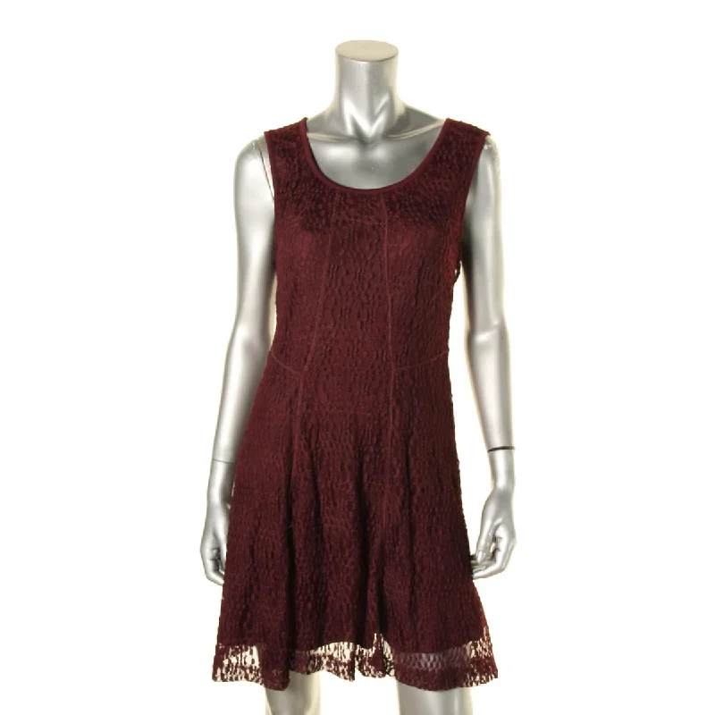 Petites Womens Lace Sleeveless Cocktail Dress Tunics Seasonal trendy