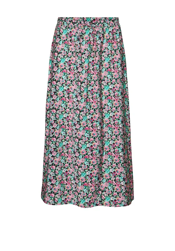 Vero Moda Nico Floral Print Maxi Skirt, Black Multi linen skirt airy