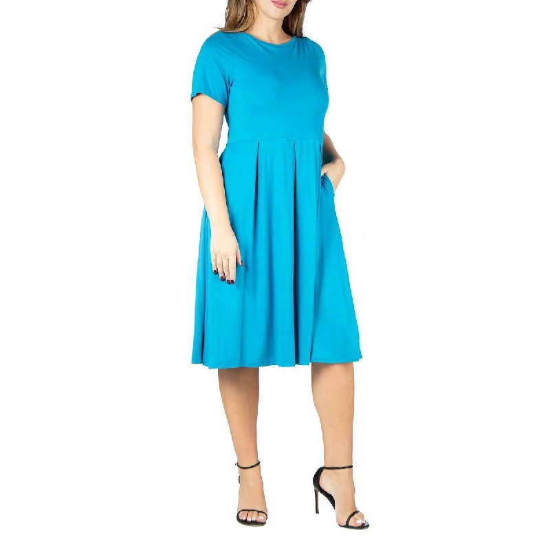 Plus Womens Fit & Flare Midi Fit & Flare Dress Tunics Running lightweight