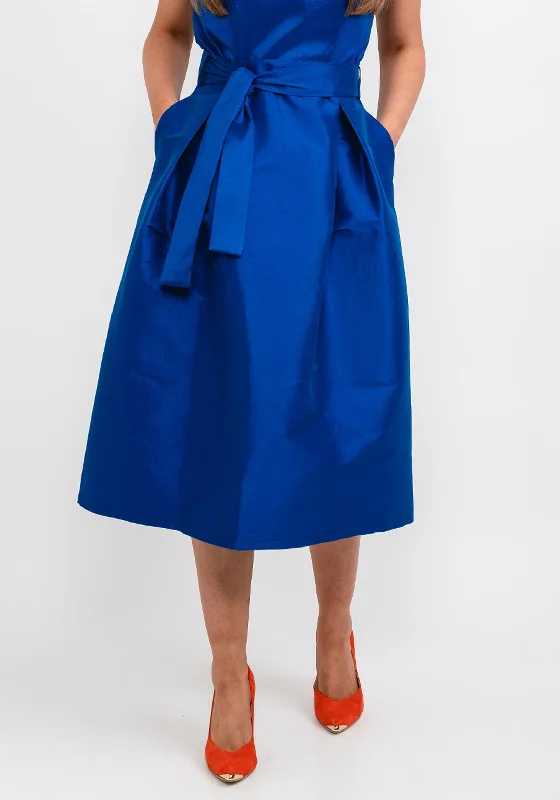 Camelot Shimmer A Line Skirt, Royal Blue leather skirt bold