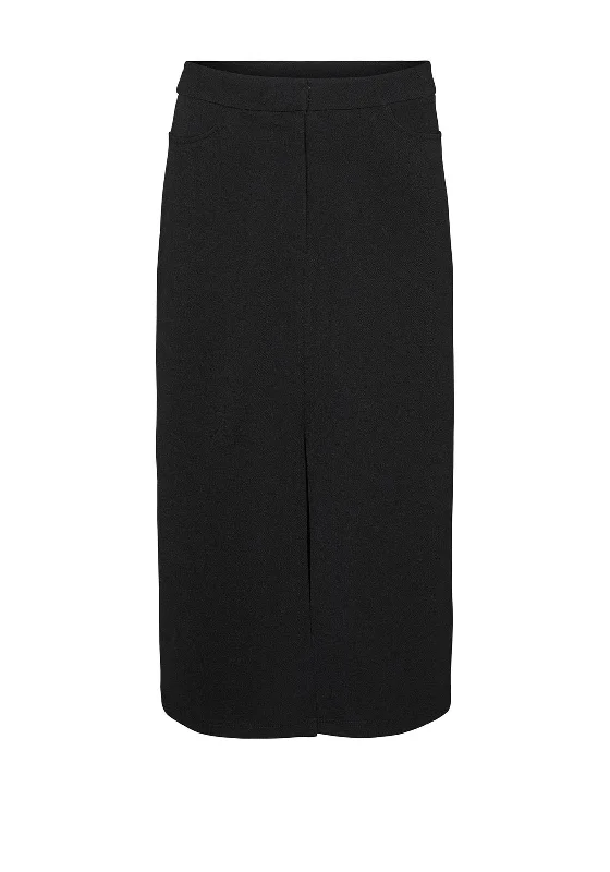 Vero Moda Cuba Pencil Midi Skirt, Black a-line skirt cut