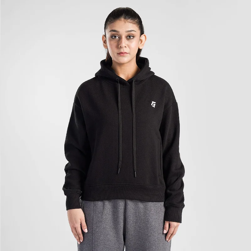 Essential Active Regular Hoodie (Black) Hoodie with Toggle Buttons Decorative Unique