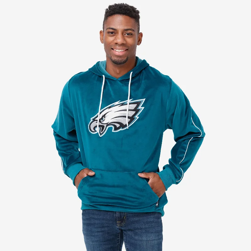 Philadelphia Eagles Velour Hooded Sweatshirt Hoodie with Zipper Versatile Modern