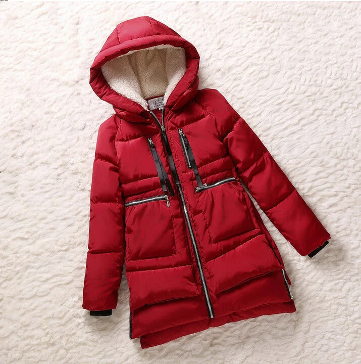 Winter Women Wadded Jacket Red Female Outerwear Plus Size 5XL Thickening Casual Down Cotton Wadded Coat Women Parkas Corduroy Jacket Velvet Jacket Brocade Jacket