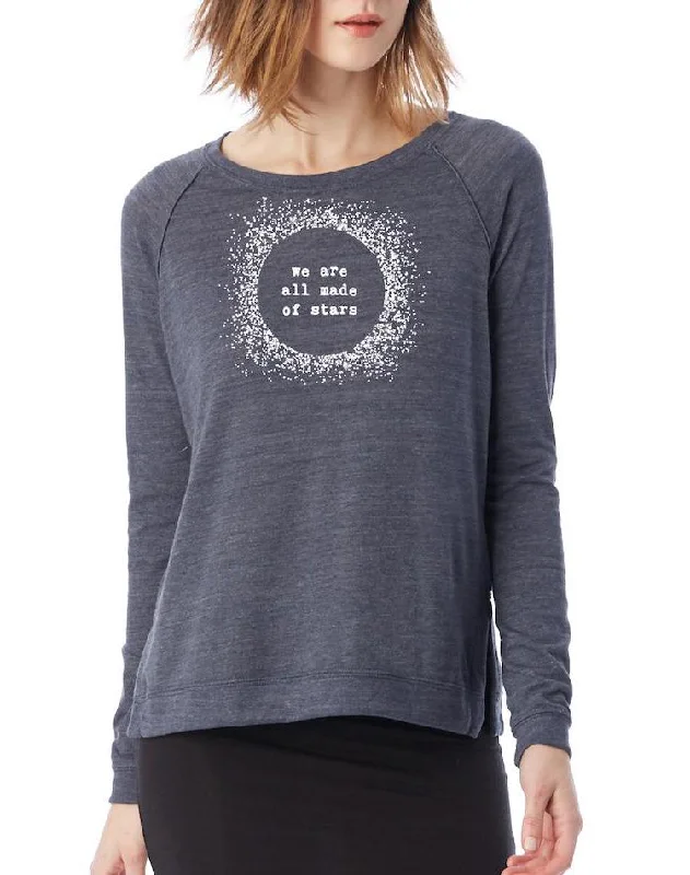 Women's Stars Long-Sleeve Raglan Pullover Open Neck Pullover