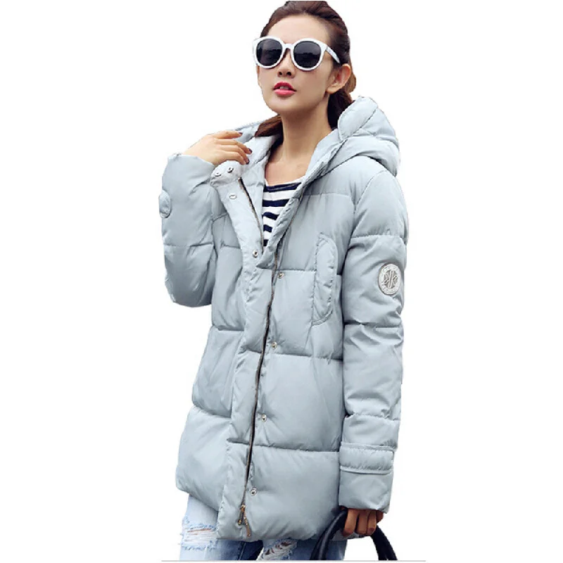 Wadded Jacket Female Women's Winter Jacket Down Cotton Hooded Coat Slim Parkas Ladies Jackets And Coats Plus Size XXL Satin Jacket Silk Jacket Chiffon Jacket