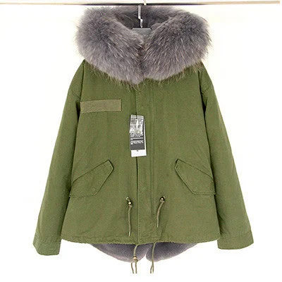 Green parka grey fur