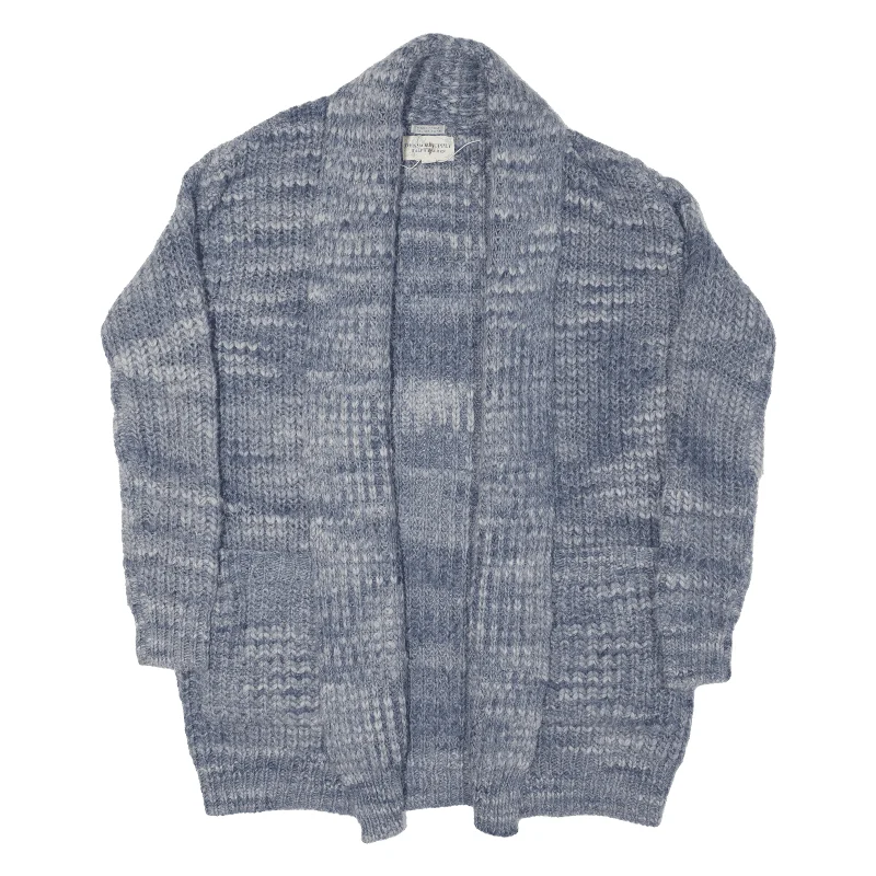 RALPH LAUREN Denim & Supply Patterned Cardigan Blue Chunky Knit Wool Collared Womens XS Anti-Pilling Anti-Shrink Durable