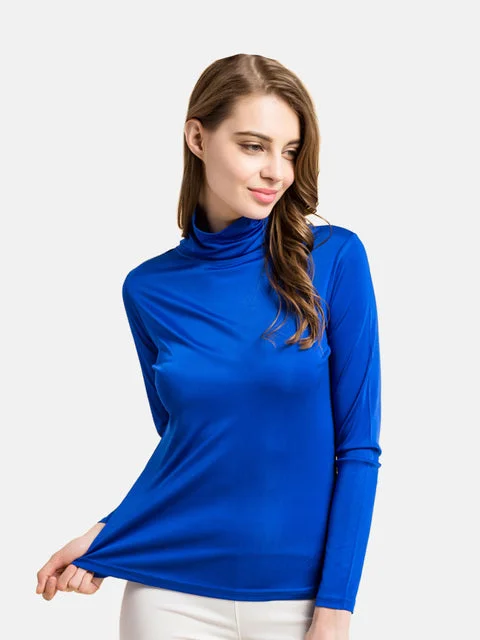 Women Turtleneck Long Sleeved Solid Pullovers Knitted Natural  Chic Bottoming T Shirt S2499215 Turtleneck Warm Pullover