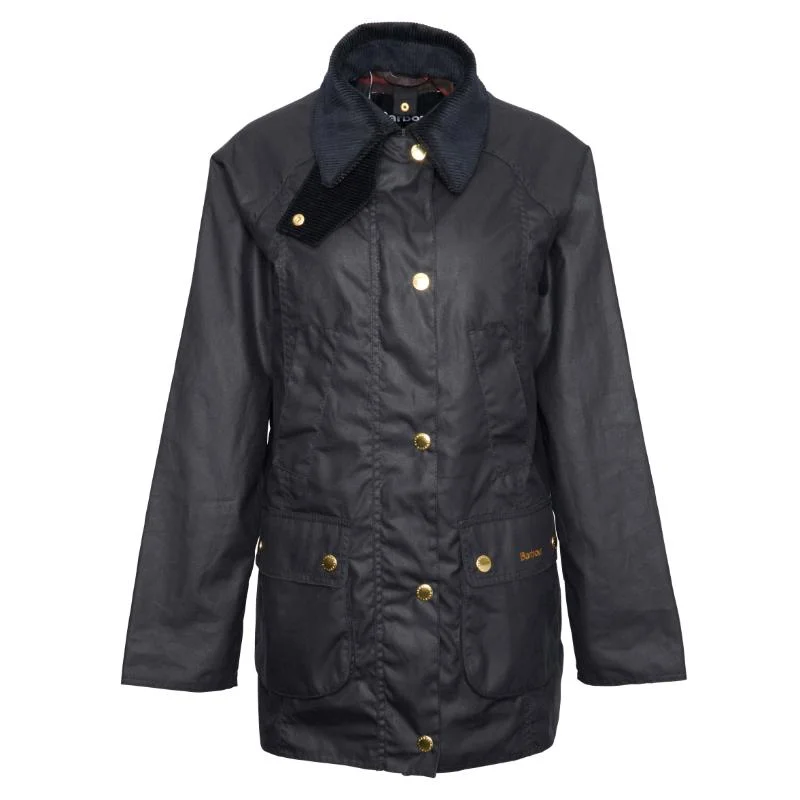 Barbour Modern Beadnell Ladies Wax Jacket - Navy/Classic Ribbed Jacket Pleated Jacket Ruffled Jacket