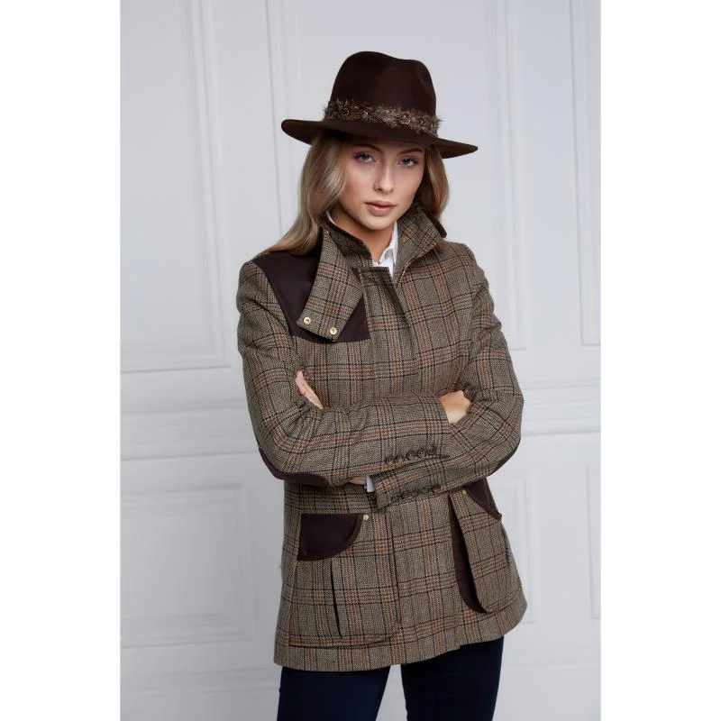 Holland Cooper Country Classic Ladies Tweed Jacket - Bourbon Herringbone Jacket Checkered Jacket Solid Jacket