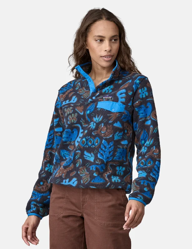 Patagonia Women's LW Synch Snap-T Across Oceans Pullover - Pitch Blue Sheath Sleeve Elegant