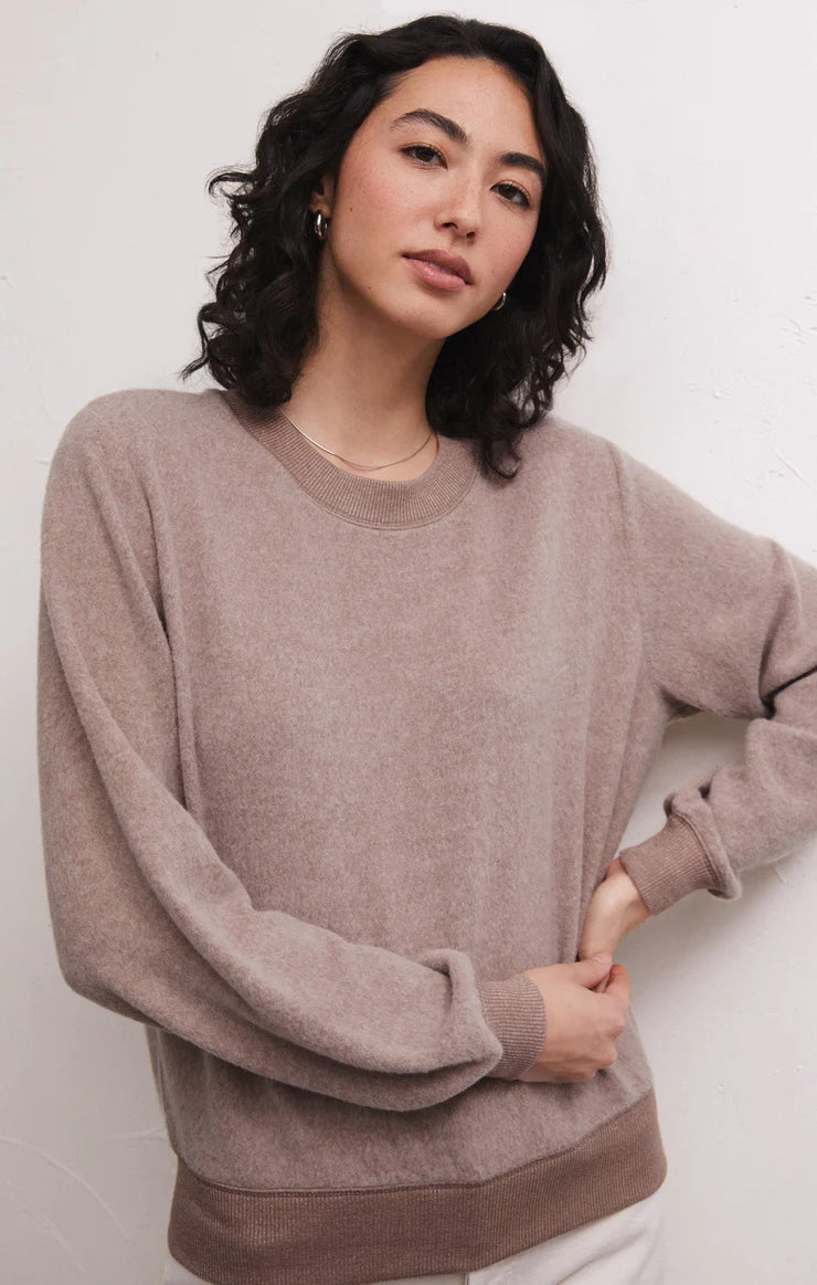 Russel Cozy Pullover Spaghetti Sleeve Top