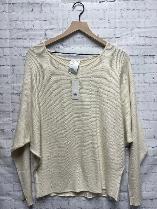 Size Medium Ladies Cream Francesca's Sweater Cashmere Blend Cotton Blend Poly Blend