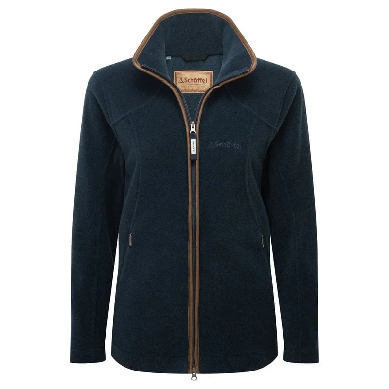 Schoffel Burley Ladies Fleece Jacket - Petrol Blue Tiered Jacket Buttoned Jacket Zippered Jacket