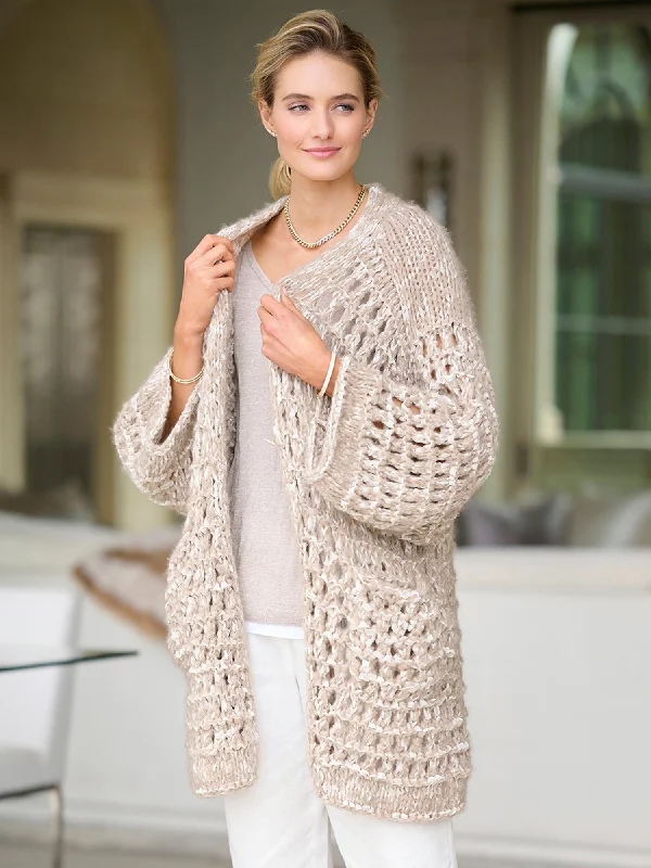 Amata Handknit Cashmere Cardigan Asymmetrical,ymmetric Pencil Cardigan