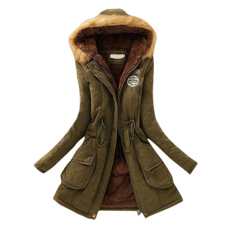 Winter Jacket Women Winter Womens Parka Casual Outwear Military Hooded Coat Long Femme Woman Clothes A1617 Knit Jacket Woven Jacket Fleece Jacket