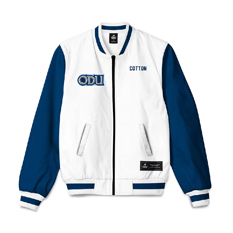 Old Dominion - NCAA Women's Rowing : Caroline Cotton - Bomber Jacket Knit Fabric Woven Fabric Fleece Fabric