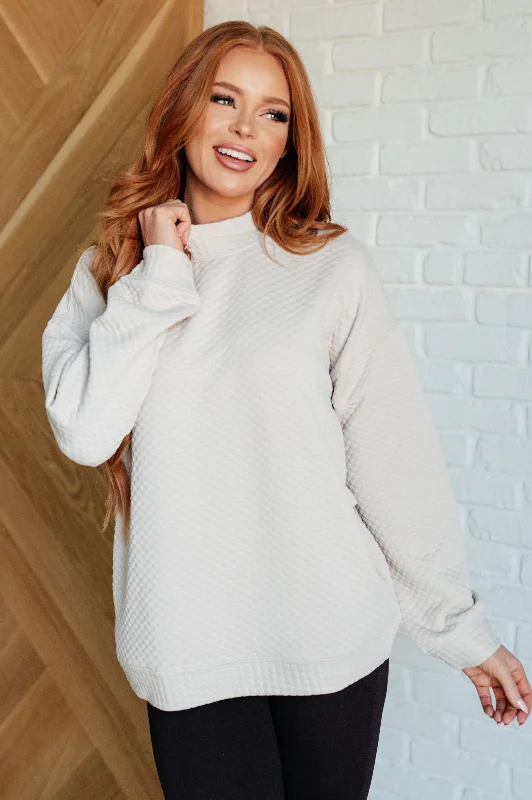 Hazel Blues® |  Don't Change Anything Mock Neck Pullover Gathered Sleeve Pullover