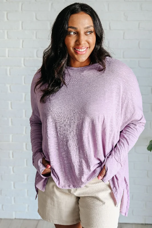 Hazel Blues® |  Face It Together Step Hem Pullover Long Bell Sleeve