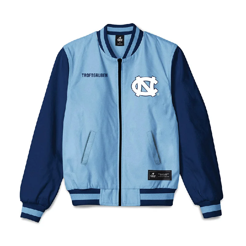 UNC - NCAA Women's Rowing : Lindsey Troftgruben - Bomber Jacket Front Pockets Side Pockets Patch Pockets