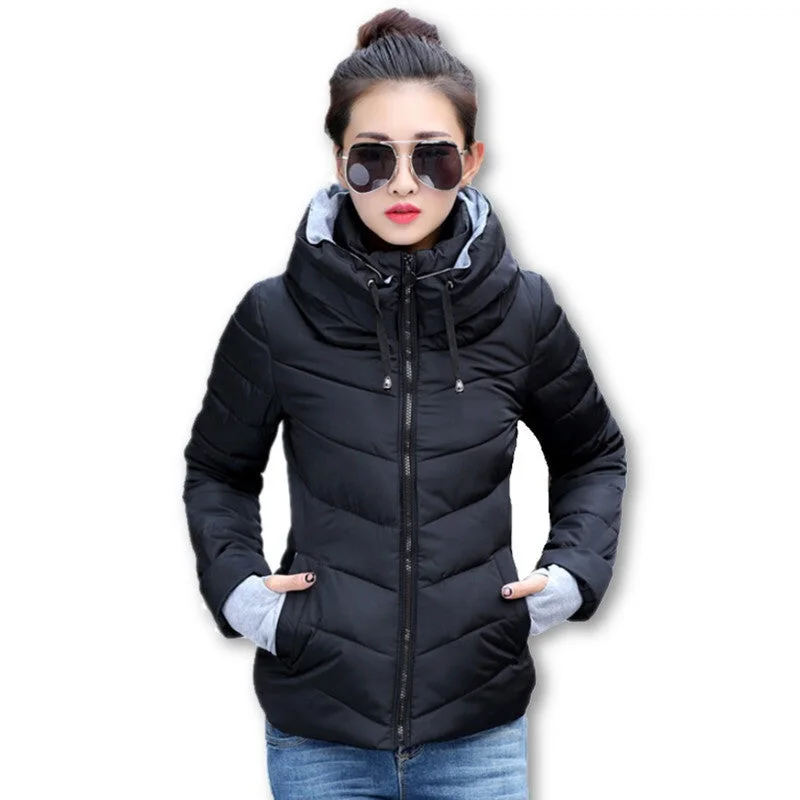 Winter Jacket Women Parka Thick Winter Outerwear Plus Size Down Coat Short Slim Design Cotton-padded Jackets And Coats TD1 Faux Fur Jacket Real Fur Jacket Shearling Jacket