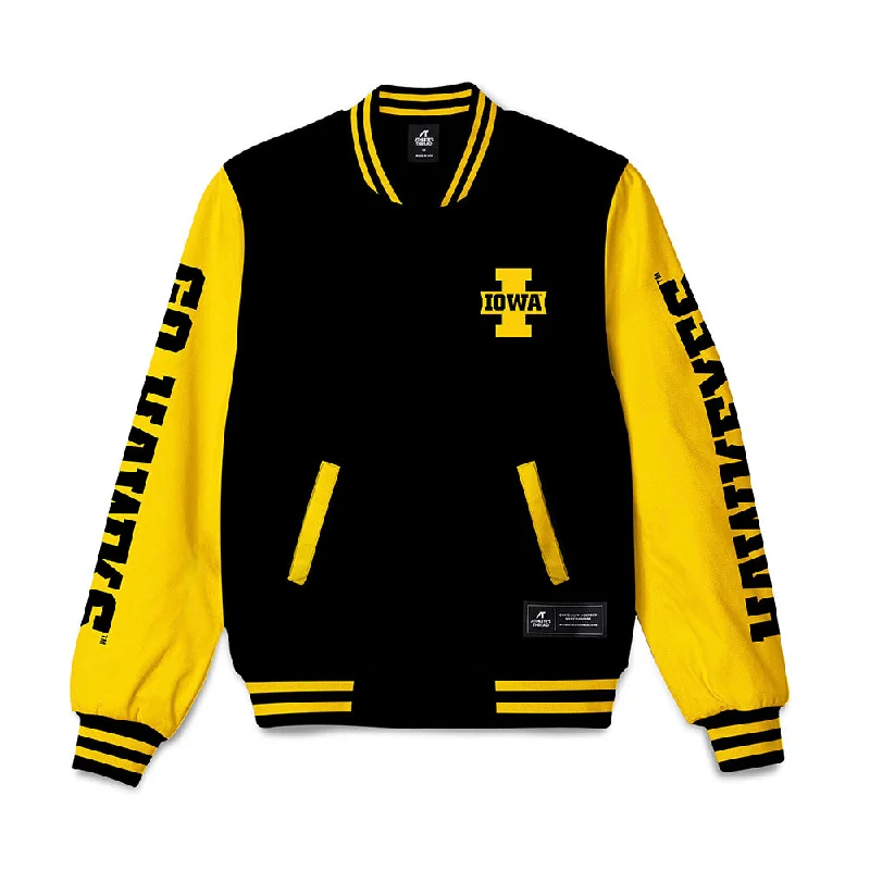 Iowa - NCAA Women's Rowing : Grace Hutt - Bomber Jacket Print Jacket Jacquard Jacket Embroidered Jacket