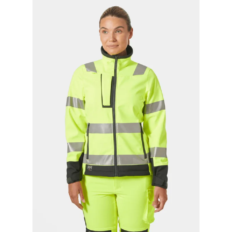 Helly Hansen 74098 Women's Luna Hi Vis Softshell Jacket Anorak Shell Jacket Lightweight Jacket