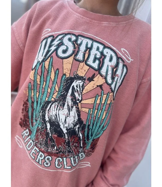 Western Riders Pullover By Rock & Roll High Neck Pullover