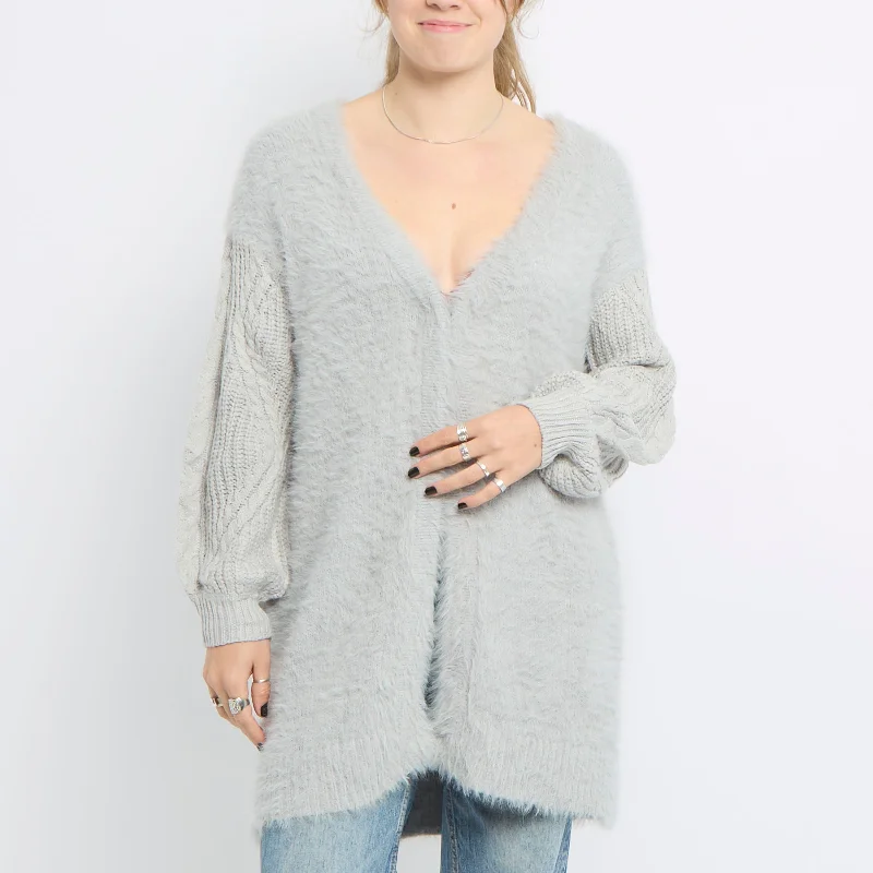 Teddy Bear Knit Long Cardigan 14 Casual Formal Business