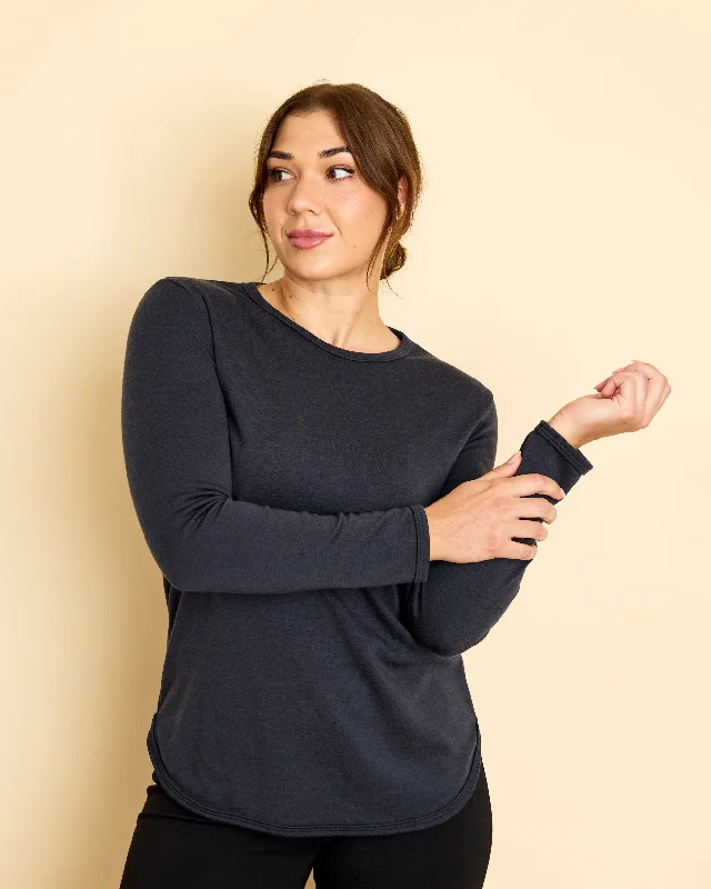 Womens Relaxed Fit Crew Neck Pullover AW24 Fine Merino Wool