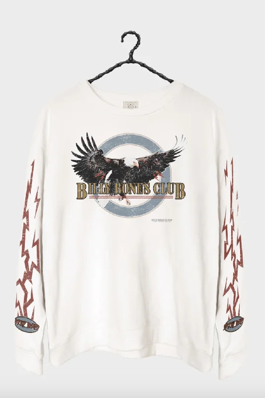 BILLY BONES RAMBLIN EAGLE CREW SWEATER - VINTAGE WHITE Terry Blend Velvet Blend Canvas Blend