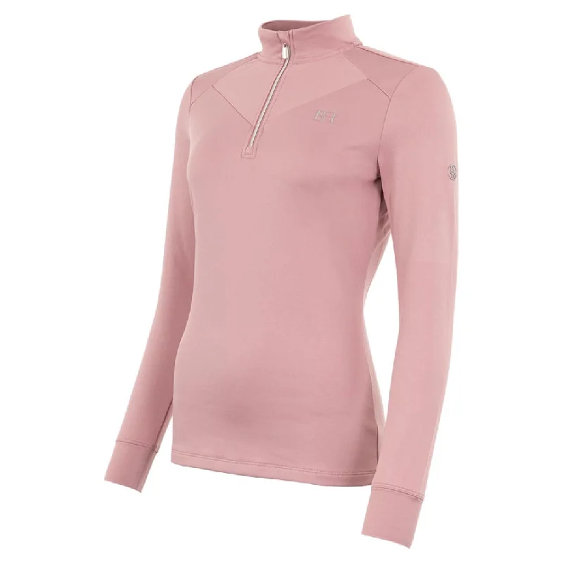 BR Bregje Ladies Half Zip-Up Pullover Short Sleeve Top