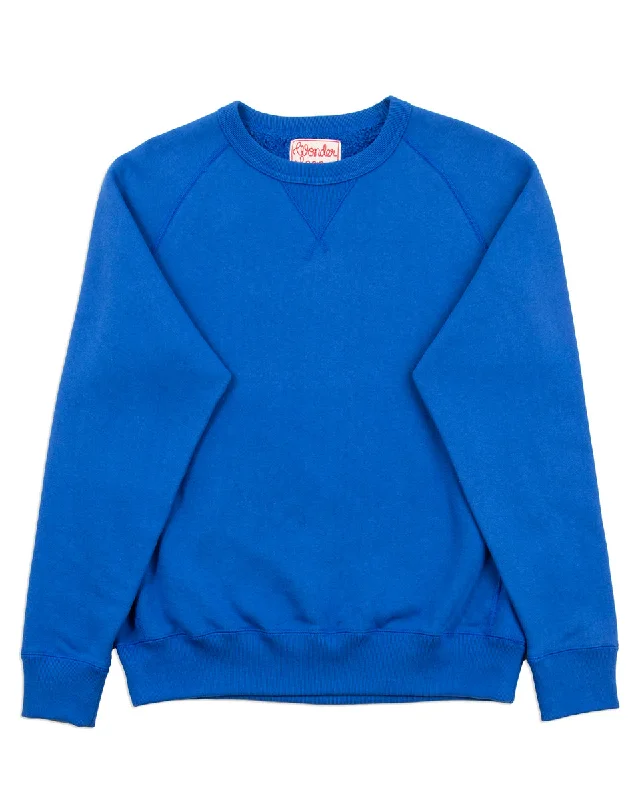 Super Looper French Terry Pullover Crewneck - Blue Boxy Neck Sweater