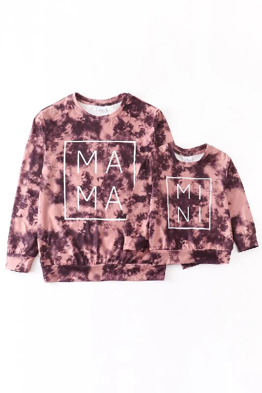 Mama + Mini Tie Dye Pullover High Neck Pullover