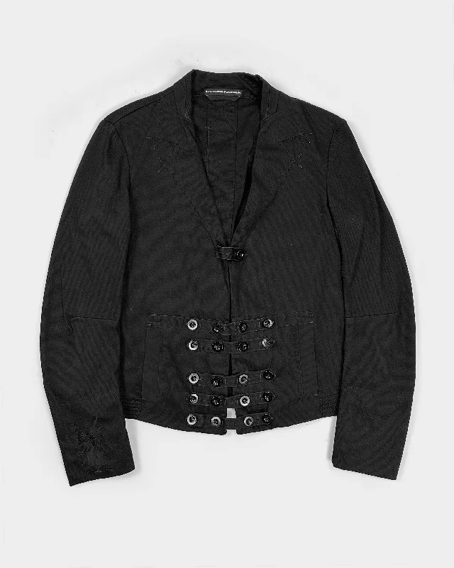 Marithé François Girbaud Black Bondage Jacket 2000's Front Pockets Side Pockets Patch Pockets