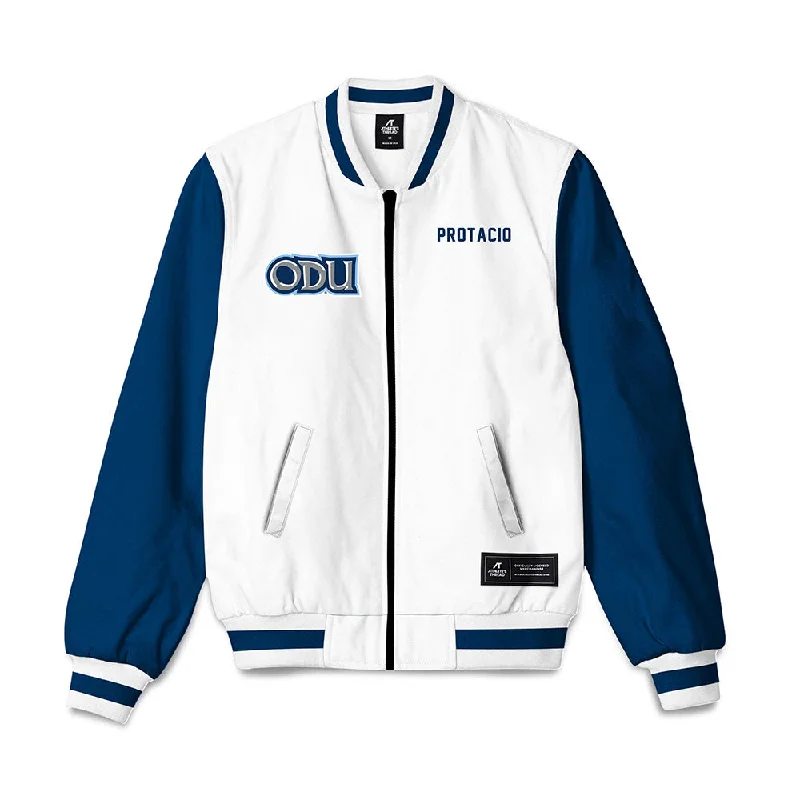 Old Dominion - NCAA Women's Rowing : Jenna Protacio - Bomber Jacket Chenille Fabric Brocade Fabric Lace Fabric