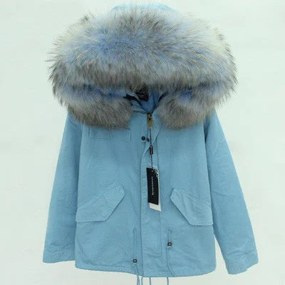 Blue parka blue fur